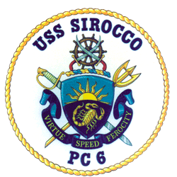 USS Sirocco PC-6 US Navy Ship Crest